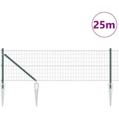 vidaXL Europese Heining met Punten 25 x 0,4 m PVC-Coated Staal Groen vidaXL Europese Heining met Punten 25 x 0,4 m PVC-Coated Staal Groen