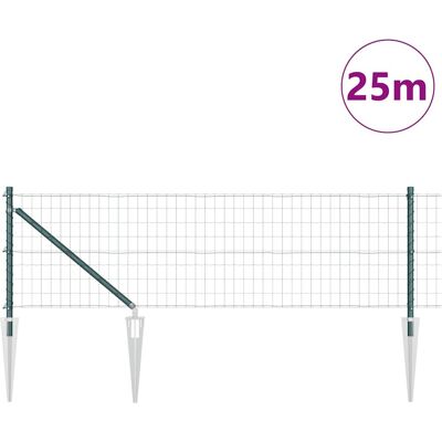 vidaXL Europese Heining met Punten 25 x 0,4 m PVC-Coated Staal Groen vidaXL Europese Heining met Punten 25 x 0,4 m PVC-Coated Staal Groen