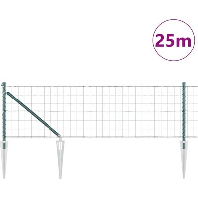 vidaXL Europese Heining met Punten 25 x 0,4 m PVC-Coated Staal Groen vidaXL Europese Heining met Punten 25 x 0,4 m PVC-Coated Staal Groen