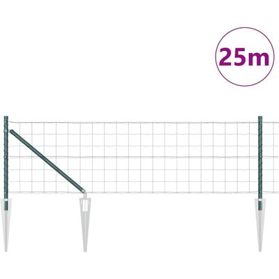 vidaXL Europese Heining met Punten 25 x 0,4 m PVC-Coated Staal Groen vidaXL Europese Heining met Punten 25 x 0,4 m PVC-Coated Staal Groen