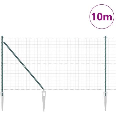 vidaXL Europese Heining met Punten 10 x 1,4 m PVC-Coated Staal Groen vidaXL Europese Heining met Punten 10 x 1,4 m PVC-Coated Staal Groen