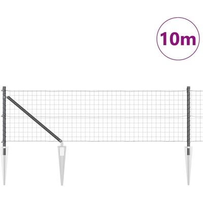 vidaXL Europese Heining met Punten 10 x 0,4 m PVC-Coated Staal Grijs vidaXL Europese Heining met Punten 10 x 0,4 m PVC-Coated Staal Grijs