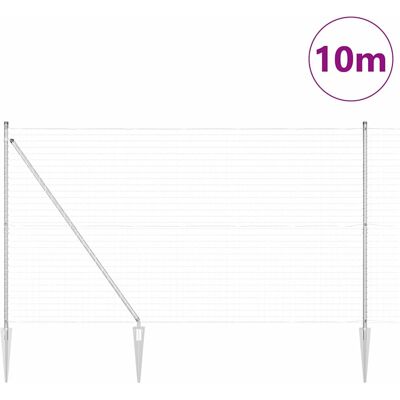 vidaXL Buiten Euro Hek met Punten 10 x 1,5 m Gegalvaniseerd staal Mesh vidaXL Buiten Euro Hek met Punten 10 x 1,5 m Gegalvaniseerd staal Mesh