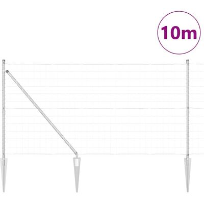 vidaXL Buiten Euro Hek met Punten 10 x 1,4 m Gegalvaniseerd staal Mesh vidaXL Buiten Euro Hek met Punten 10 x 1,4 m Gegalvaniseerd staal Mesh