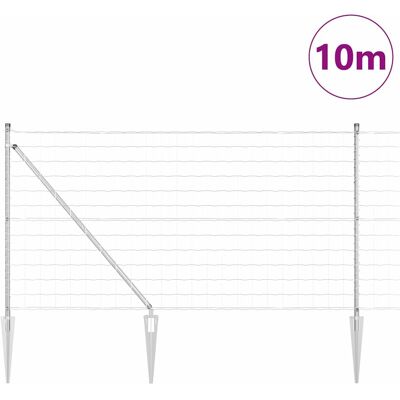 vidaXL Buiten Euro Hek met Punten 10 x 1 m Gegalvaniseerd staal Mesh vidaXL Buiten Euro Hek met Punten 10 x 1 m Gegalvaniseerd staal Mesh