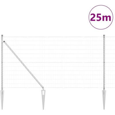 vidaXL Buiten Euro Hek met Punten 25 x 1 m Gegalvaniseerd staal Mesh vidaXL Buiten Euro Hek met Punten 25 x 1 m Gegalvaniseerd staal Mesh