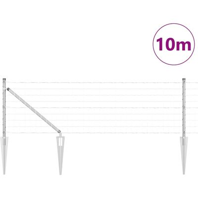 vidaXL Buiten Euro Hek met Punten 10 x 0,4 m Gegalvaniseerd staal Mesh vidaXL Buiten Euro Hek met Punten 10 x 0,4 m Gegalvaniseerd staal Mesh
