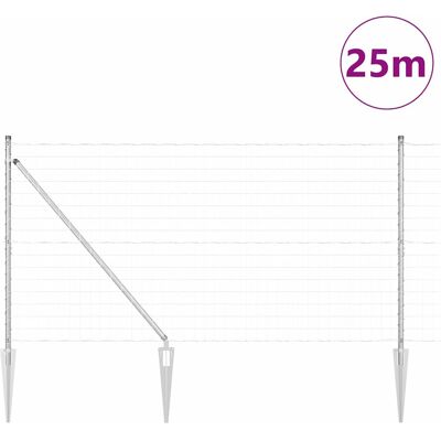 vidaXL Buiten Euro Hek met Punten 25 x 1,2 m Gegalvaniseerd staal Mesh vidaXL Buiten Euro Hek met Punten 25 x 1,2 m Gegalvaniseerd staal Mesh