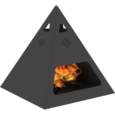 vidaXL Stalen Zwart Piramide Vuurplaats Groot Duurzaam vidaXL Stalen Zwart Piramide Vuurplaats Groot Duurzaam