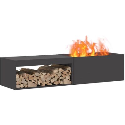 vidaXL Staal/Zwart Rechthoekige Vuurkorf - Vuurkorf vidaXL Staal/Zwart Rechthoekige Vuurkorf - Vuurkorf