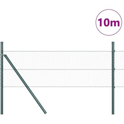 vidaXL Hexagonale Fence Grondfixatie 10 x 0,4 m PVC-Coated Staal Groen vidaXL Hexagonale Fence Grondfixatie 10 x 0,4 m PVC-Coated Staal Groen