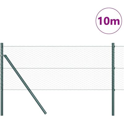 vidaXL Hexagonale Fence Grondfixatie 10 x 0,6 m PVC-Coated Staal Groen vidaXL Hexagonale Fence Grondfixatie 10 x 0,6 m PVC-Coated Staal Groen