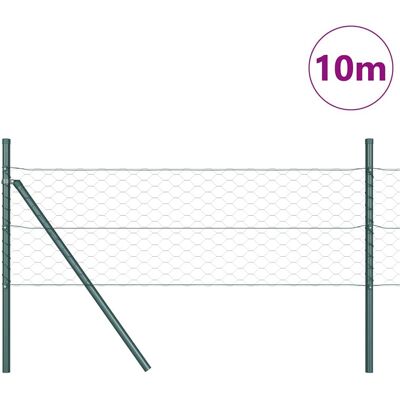 vidaXL Hexagonale Fence Grondfixatie 10 x 0,8 m PVC-Coated Staal Groen vidaXL Hexagonale Fence Grondfixatie 10 x 0,8 m PVC-Coated Staal Groen