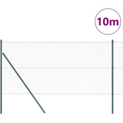 vidaXL Hexagonale Fence Grondfixatie 10 x 1 m PVC-Coated Staal Groen vidaXL Hexagonale Fence Grondfixatie 10 x 1 m PVC-Coated Staal Groen