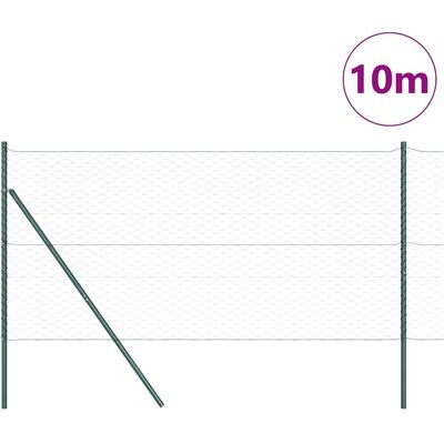 vidaXL Hexagonale Fence Grondfixatie 10 x 1 m PVC-Coated Staal Groen vidaXL Hexagonale Fence Grondfixatie 10 x 1 m PVC-Coated Staal Groen