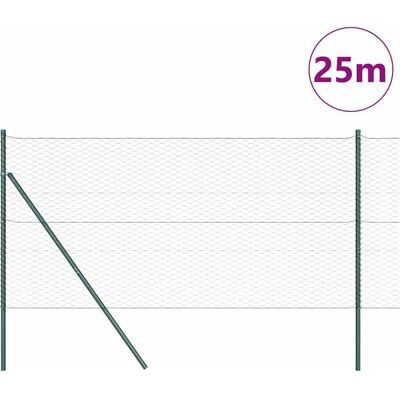 vidaXL Hexagonale Fence Grondfixatie 25 x 1,4 m PVC-Coated Staal Groen vidaXL Hexagonale Fence Grondfixatie 25 x 1,4 m PVC-Coated Staal Groen