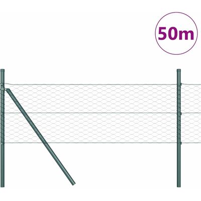 vidaXL Hexagonale Fence Grondfixatie 50 x 0,4 m PVC-Coated Staal Groen vidaXL Hexagonale Fence Grondfixatie 50 x 0,4 m PVC-Coated Staal Groen