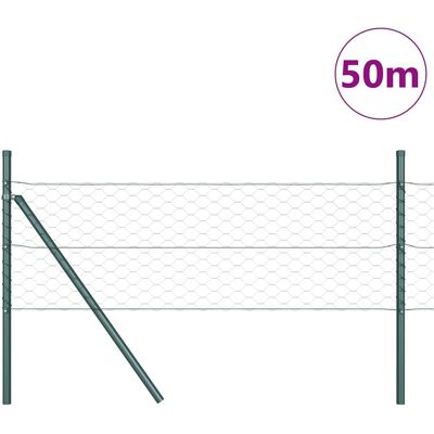 vidaXL Hexagonale Fence Grondfixatie 50 x 0,4 m PVC-Coated Staal Groen vidaXL Hexagonale Fence Grondfixatie 50 x 0,4 m PVC-Coated Staal Groen