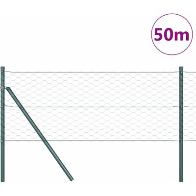 vidaXL Hexagonale Fence Grondfixatie 50 x 0,6 m PVC-Coated Staal Groen vidaXL Hexagonale Fence Grondfixatie 50 x 0,6 m PVC-Coated Staal Groen