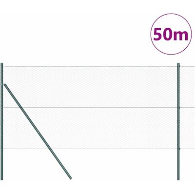vidaXL Hexagonale Fence Grondfixatie 50 x 1,4 m PVC-Coated Staal Groen vidaXL Hexagonale Fence Grondfixatie 50 x 1,4 m PVC-Coated Staal Groen