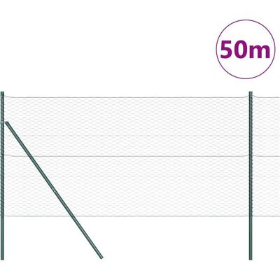 vidaXL Hexagonale Fence Grondfixatie 50 x 1,4 m PVC-Coated Staal Groen vidaXL Hexagonale Fence Grondfixatie 50 x 1,4 m PVC-Coated Staal Groen