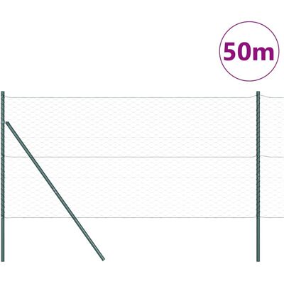 vidaXL Hexagonale Fence Grondfixatie 50 x 1,4 m PVC-Coated Staal Groen vidaXL Hexagonale Fence Grondfixatie 50 x 1,4 m PVC-Coated Staal Groen