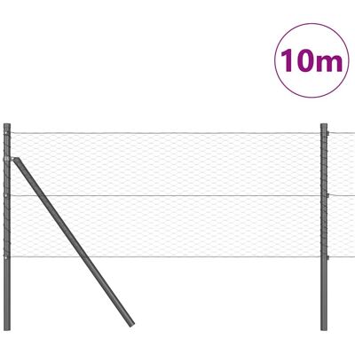 vidaXL Hexagonale Fence Grondfixatie 10 x 0,6 m PVC-Coated Staal Grijs vidaXL Hexagonale Fence Grondfixatie 10 x 0,6 m PVC-Coated Staal Grijs
