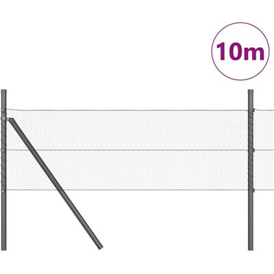 vidaXL Hexagonale Fence Grondfixatie 10 x 0,8 m PVC-Coated Staal Grijs vidaXL Hexagonale Fence Grondfixatie 10 x 0,8 m PVC-Coated Staal Grijs