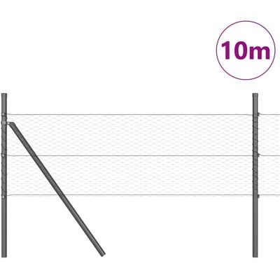 vidaXL Hexagonale Fence Grondfixatie 10 x 0,8 m PVC-Coated Staal Grijs vidaXL Hexagonale Fence Grondfixatie 10 x 0,8 m PVC-Coated Staal Grijs