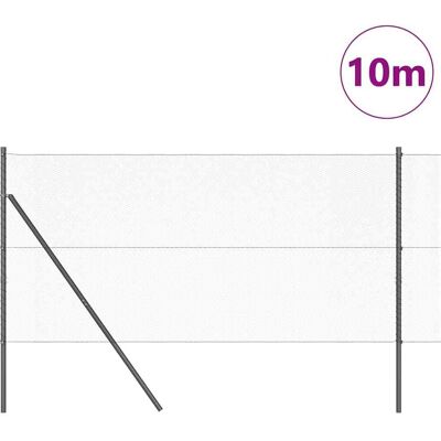 vidaXL Hexagonale Fence Grondfixatie 10 x 1,4 m PVC-Coated Staal Grijs vidaXL Hexagonale Fence Grondfixatie 10 x 1,4 m PVC-Coated Staal Grijs