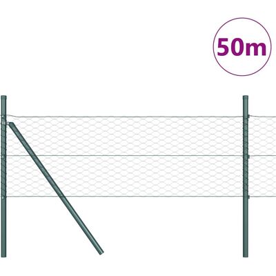 vidaXL Hexagonale Fence Grondfixatie 50 x 0,4 m PVC-Coated Staal Grijs vidaXL Hexagonale Fence Grondfixatie 50 x 0,4 m PVC-Coated Staal Grijs
