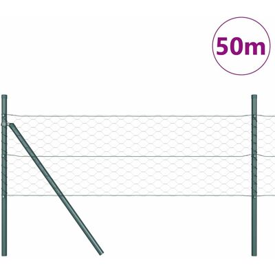 vidaXL Hexagonale Fence Grondfixatie 50 x 0,4 m PVC-Coated Staal Grijs vidaXL Hexagonale Fence Grondfixatie 50 x 0,4 m PVC-Coated Staal Grijs