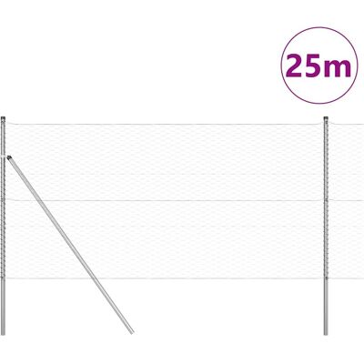 vidaXL Hexagonale Fence Grondfixatie 25 x 1,4 m Gegalvaniseerd staal vidaXL Hexagonale Fence Grondfixatie 25 x 1,4 m Gegalvaniseerd staal