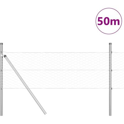 vidaXL Hexagonale Fence Grondfixatie 50 x 0,4 m Gegalvaniseerd staal vidaXL Hexagonale Fence Grondfixatie 50 x 0,4 m Gegalvaniseerd staal
