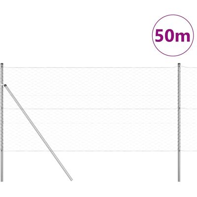 vidaXL Hexagonale Fence Grondfixatie 50 x 1,4 m Gegalvaniseerd staal vidaXL Hexagonale Fence Grondfixatie 50 x 1,4 m Gegalvaniseerd staal