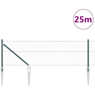 vidaXL Hexagonale Schutting met Palen 25 x 0,6 m PVC-Coated Staal Mesh vidaXL Hexagonale Schutting met Palen 25 x 0,6 m PVC-Coated Staal Mesh