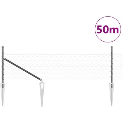 vidaXL Hexagonale Schutting met Palen 50 x 0,4 m PVC-Coated Staal Mesh vidaXL Hexagonale Schutting met Palen 50 x 0,4 m PVC-Coated Staal Mesh