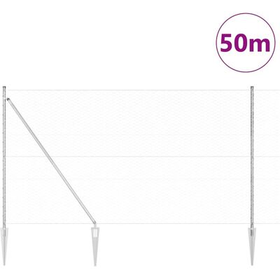 vidaXL Hexagonale Schutting met Palen 50 x 1,6 m Gegalvaniseerd staal vidaXL Hexagonale Schutting met Palen 50 x 1,6 m Gegalvaniseerd staal