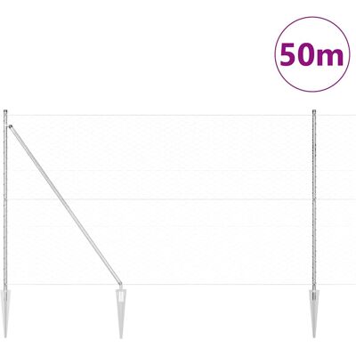 vidaXL Hexagonale Schutting met Palen 50 x 1,6 m Gegalvaniseerd staal vidaXL Hexagonale Schutting met Palen 50 x 1,6 m Gegalvaniseerd staal