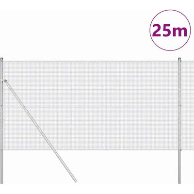 vidaXL Gegalvaniseerd Stalen Omheining 1x25m - Omheining vidaXL Gegalvaniseerd Stalen Omheining 1x25m - Omheining