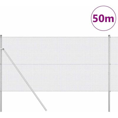 vidaXL Gegalvaniseerd Stalen Hekset 13 Palen 1.2x50 m vidaXL Gegalvaniseerd Stalen Hekset 13 Palen 1.2x50 m