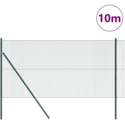 vidaXL Omheiningspalen Set - Groen Metaal 10 x 1 m - Omheiningsset vidaXL Omheiningspalen Set - Groen Metaal 10 x 1 m - Omheiningsset