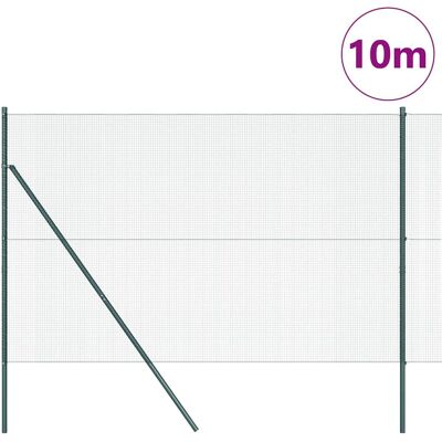 vidaXL Gekoppelde stalen omheining 7 palen 1,6x10 m Groen vidaXL Gekoppelde stalen omheining 7 palen 1,6x10 m Groen