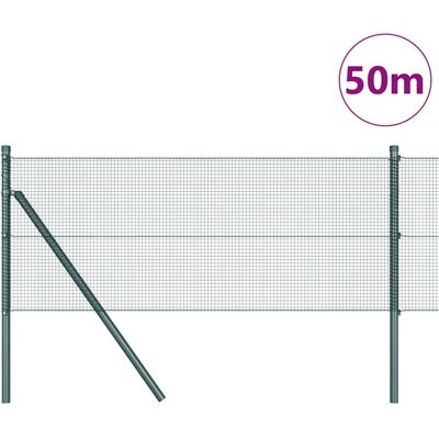 vidaXL Tuinhekgaas 13 Palen Groen 0,5x50 m Staal vidaXL Tuinhekgaas 13 Palen Groen 0,5x50 m Staal