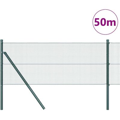 vidaXL Groene metalen afrasteringspalen - Omheining vidaXL Groene metalen afrasteringspalen - Omheining