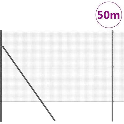 vidaXL Schutting 13 Palen 50x1.4m Metaal Buiten vidaXL Schutting 13 Palen 50x1.4m Metaal Buiten
