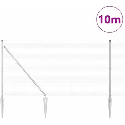 Vidaxl Gegalvaniseerde Stalen Omheiningsset - 7 Palen 1,2x10 m Vidaxl Gegalvaniseerde Stalen Omheiningsset - 7 Palen 1,2x10 m