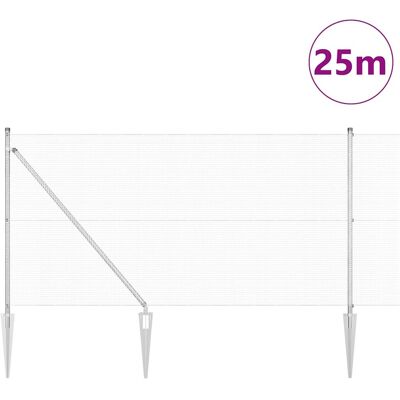 vidaXL Gelast Gaashek Set 13 Palen 25m Gegalvaniseerd Staal vidaXL Gelast Gaashek Set 13 Palen 25m Gegalvaniseerd Staal