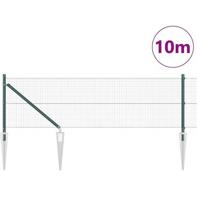 vidaXL 0,6x10 m Groen Landgrond Spikes Gesoldeerd Draadhek - Omheining vidaXL 0,6x10 m Groen Landgrond Spikes Gesoldeerd Draadhek - Omheining