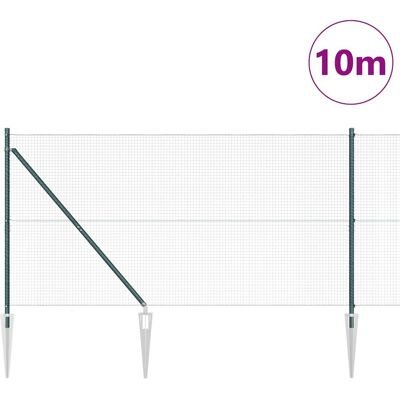 vidaXL Tuinafsluiting met 7 Groene Palen 1.2x10 m - Omheining vidaXL Tuinafsluiting met 7 Groene Palen 1.2x10 m - Omheining
